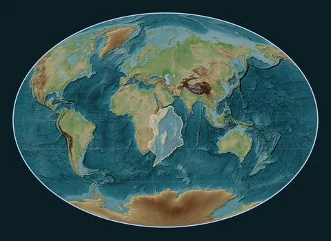 Somalian tectonic plate. Wiki. Fahey. Stock Illustration