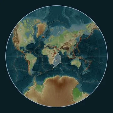 Somalian tectonic plate. Wiki. Lagrange. Volcanoes and boundaries Stock Illustration