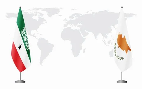 Somaliland and Republic of Cyprus flags for official meeting Stock Illustration