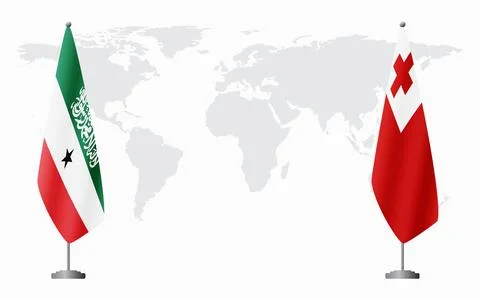 Somaliland and Tonga flags for official meeting Stock Illustration