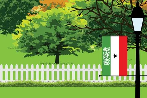 Somaliland Day Trees Lamp Vector Illustration Illustrazione stock
