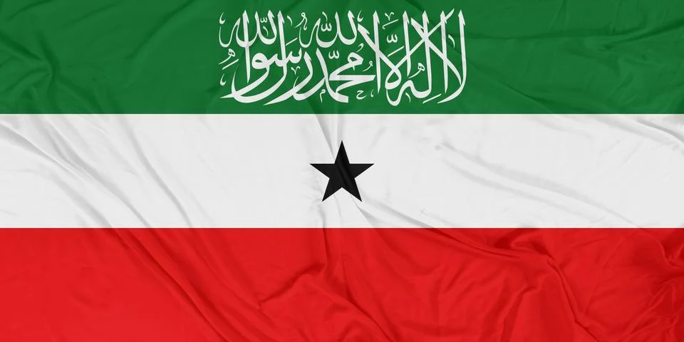 Somaliland Dynamic Flag Motion with Intense Wind Waves Stock Photos