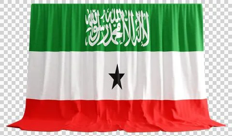 Somaliland Flag Curtain in 3D Rendering called Flag of Somaliland Stock Illustration