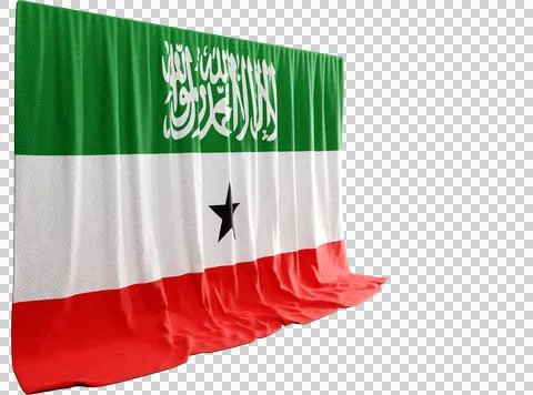 Somaliland Flag Curtain in 3D Rendering called Flag of Somaliland Stock Illustration