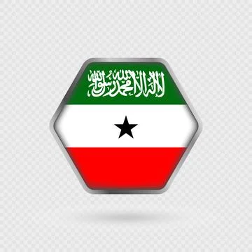 Somaliland flag in a hexagon frame. Stock Illustration