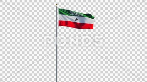 Somaliland flag, long shot, isolated with alpha channel Stock Photos