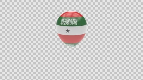 Somaliland flag textured balloon rotating Alpha Stock Footage 61720741