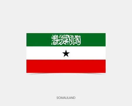 Somaliland Rectangle flag icon with shadow. Stock Illustration