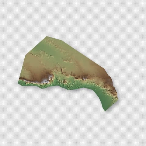 Somaliland Rotating 3D Relief Map Seamless Loop, Alpha Channel 4K 库存影片 340700698