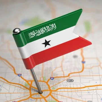 Somaliland Small Flag on a Map Background. Stock Illustration