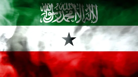 Somaliland smoke waving flag Stock Footage 98353096