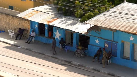 Somalis Relax in Mogadishu Stock Footage 97720855