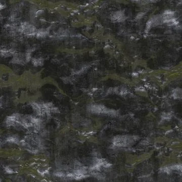 Somber Volcanic Basalt Texture With Mossy Cracks Stock Photos