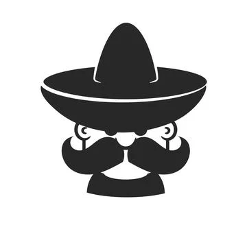 Sombrero and mustache mexican food taco logo icon vector Stock Illustration