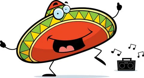 Sombrero Dancing Stock Illustration