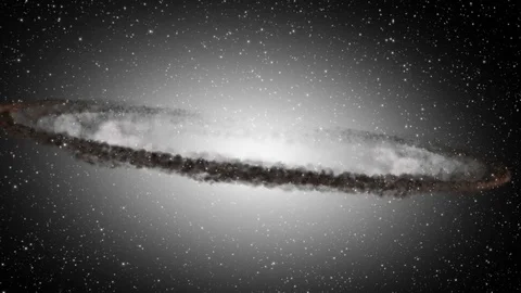 Sombrero Galaxy Flight in Three Dimensions Stock Footage 73236932