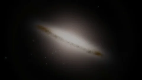 Sombrero Galaxy from Intergalactic Space Stock-Footage 84959418