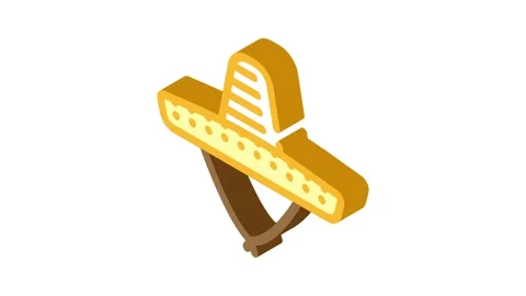 Sombrero hat cap isometric icon animation Stock Footage 327291487