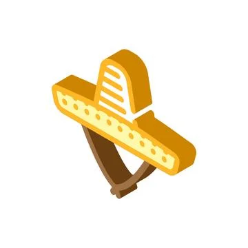 Sombrero hat cap isometric icon vector illustration Stock Illustration