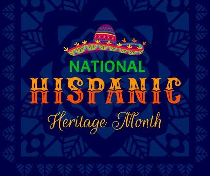 Sombrero hat pattern on national Hispanic heritage Stock Illustration
