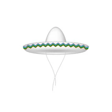 Sombrero hat in white design Stock Illustration