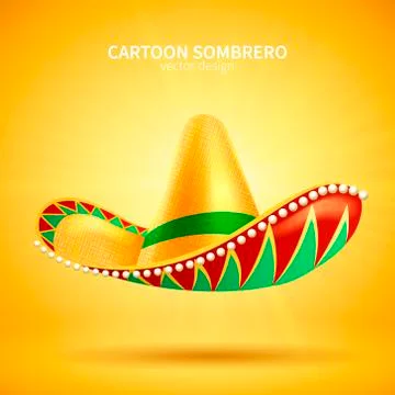 Sombrero hat on yellow Stock-Illustration
