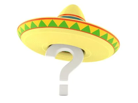 Sombrero with question mark Stock Illustration