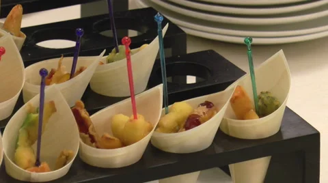 Some appetizers of fried vegetables and finger foods Stock Footage 60851832