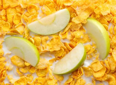 Some apple slices with cereals Stock Photos