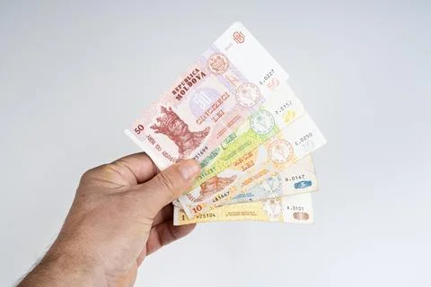 Some banknotes of Moldova Stock Photos