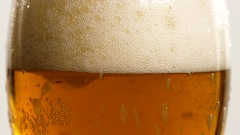 Some beer in the glass Stock Footage 133220992