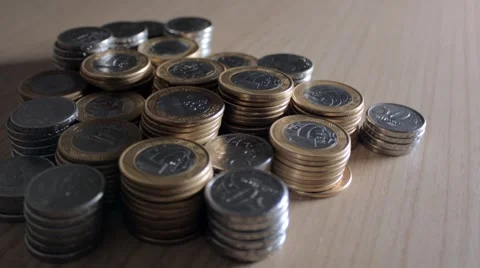 Some Brazilian Coins Stock Footage 58510455