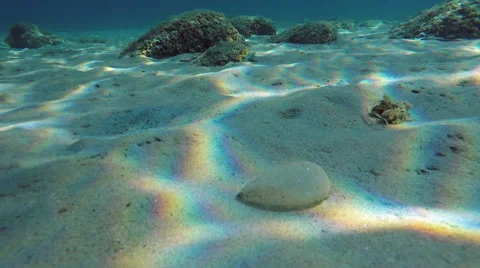 Some bubbles on the sandy bottom of the sea Vidéo 68806906