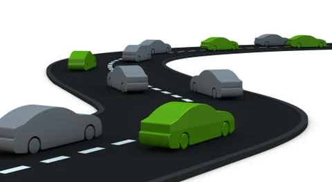 Some cars at zero pollution 스톡 일러스트