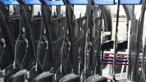Some chassis parts, being processed, made of composite materials Stock Footage 168309480