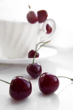 Some cherries in cup Foto stock