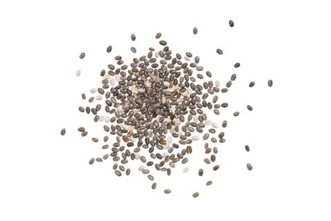 Some chia seed on white background Stock Photos
