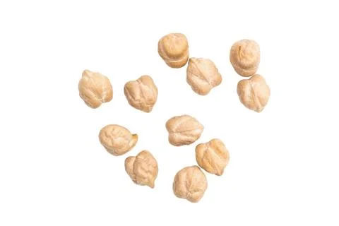 Some chickpeas on white background Foto stock