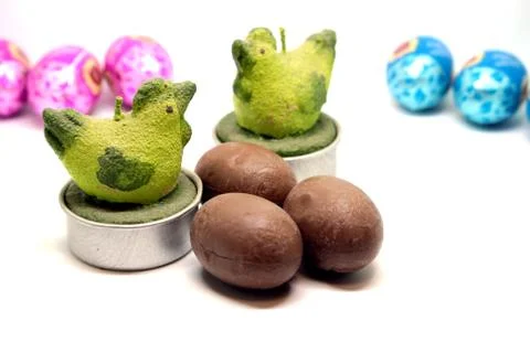 Some chocolate eggs Stock Photos
