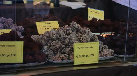 Some chocolate truffles Stock Footage 69215350
