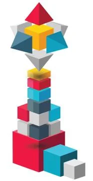 Some collection of blocks can make a big tower Stock Illustration