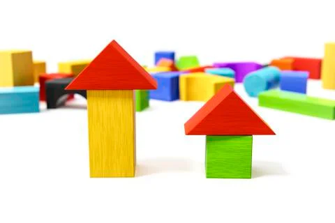 Some colorful building blocks Illustrazione stock
