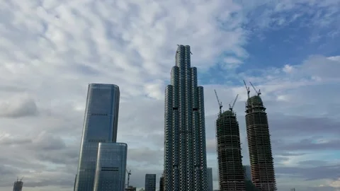 Some of the completed buildings at the Shenzhen Bay Super Headquarters Base Stock Footage 343869522