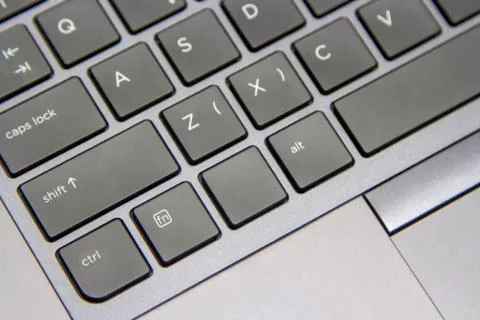 Some of the computer keys are gray-black. Stock Photos
