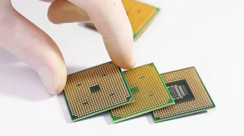 Some computer processor (CPU) over white 库存影片 11838105