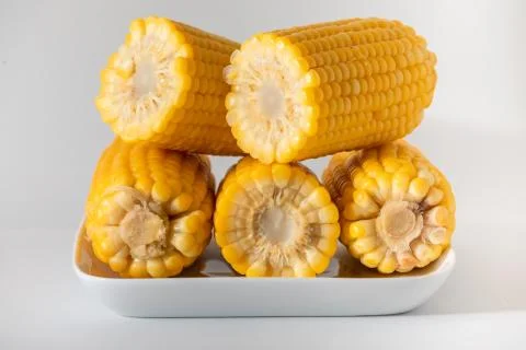 Some corn cooked very soft, hot and yellow. Foto stock