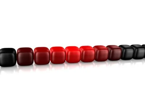 Some cubes in a row Stock Illustration