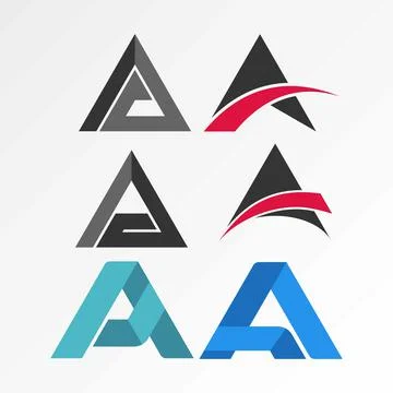 Some designs from letter A with different variations. Stock Illustration