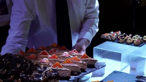 Some desserts on a party Stock Footage 99007235