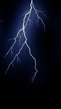 Some different lightning bolts isolated on black Stock Illustration